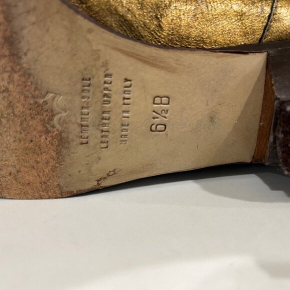 VTG LENNI Leather Low-Heel Western Boot Golden Color with Cut-Out Design 6.5 B - Picture 12 of 13